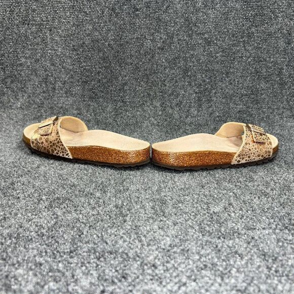 Birkenstock Madrid Sandals Women's 6N Gold Birko-Flor Single Strap Buckle Slides - Picture 9 of 16